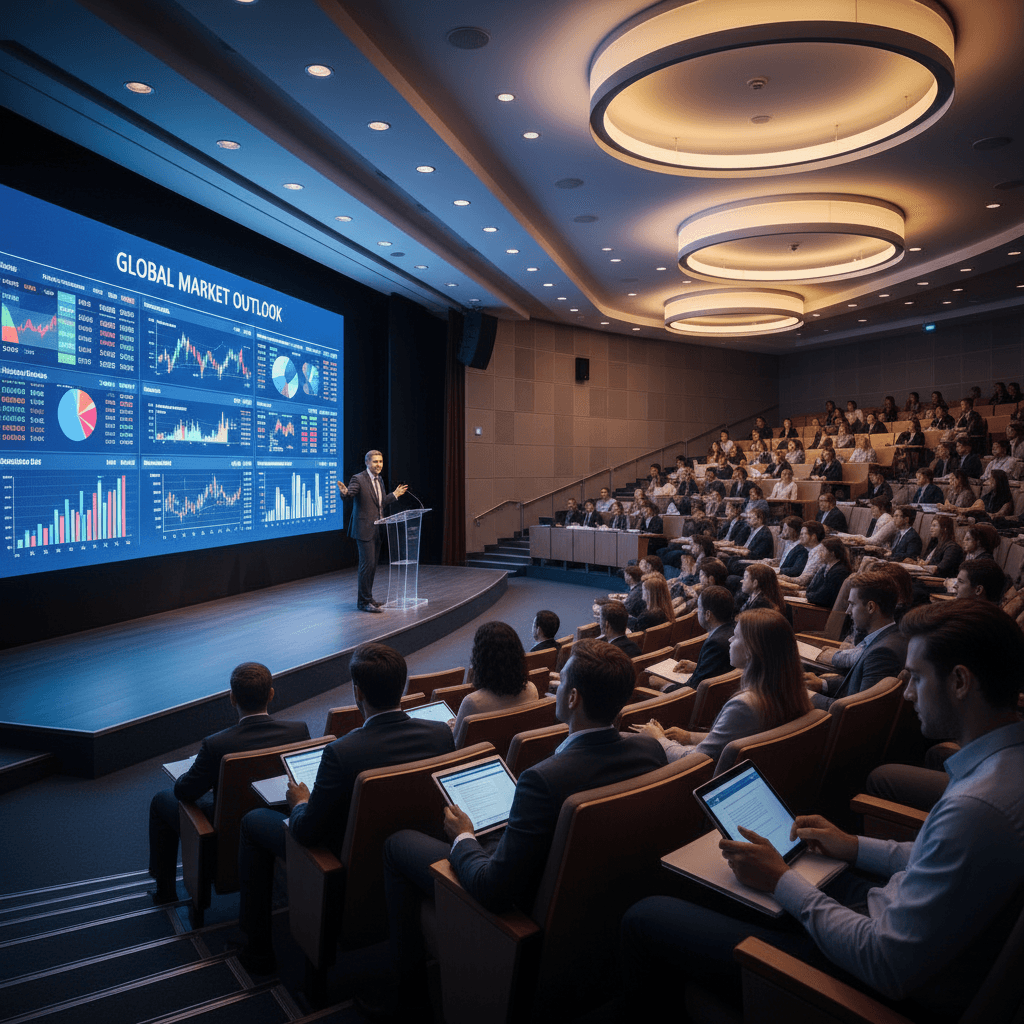 Guest speaker presenting to students in a university lecture hall