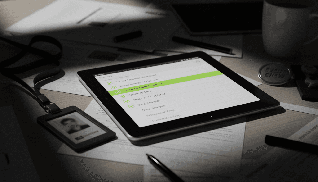 Compliance checklist on tablet