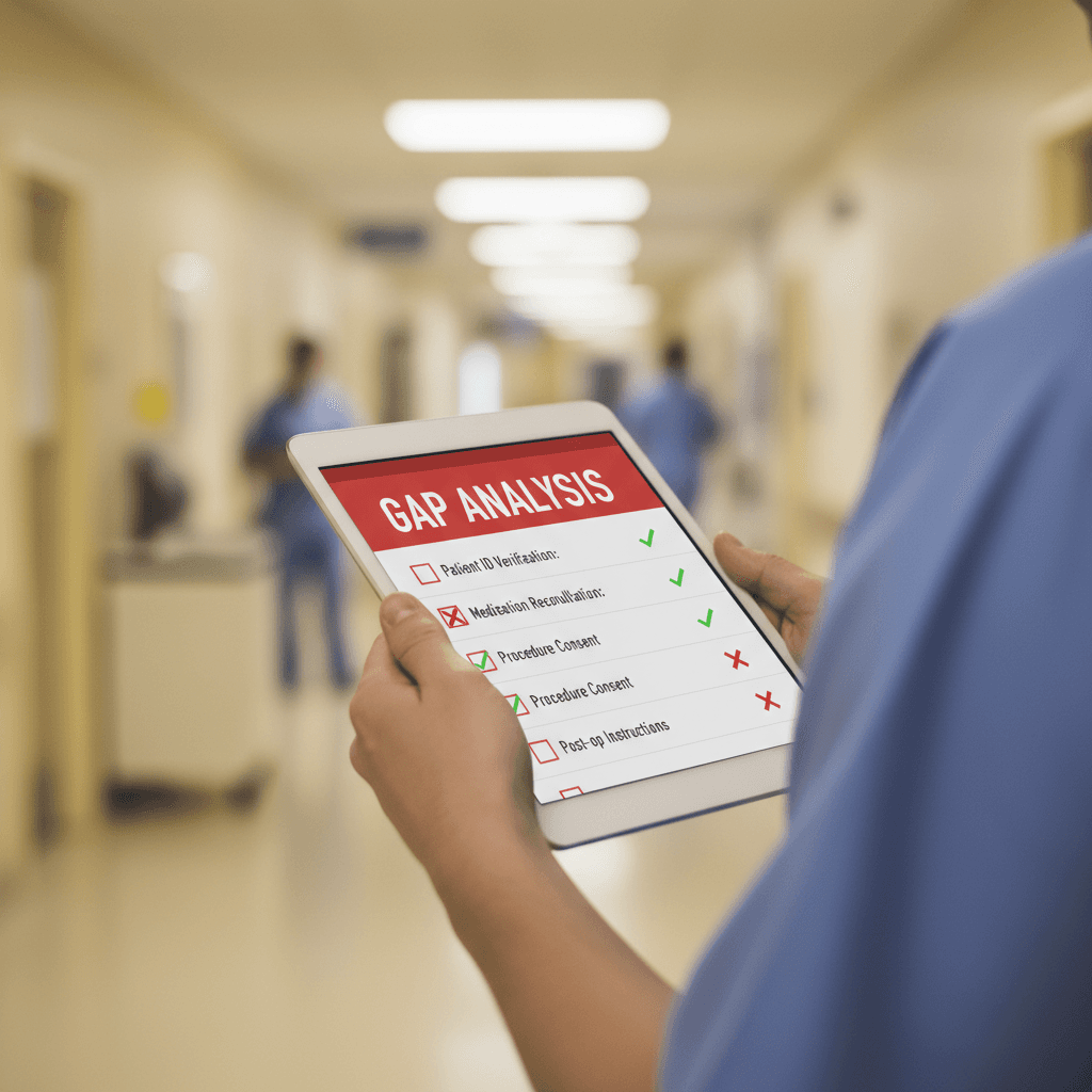 Gap analysis tools on a tablet